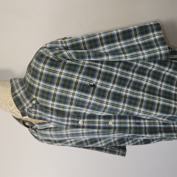 Ralph Lauren Men's Green 100% Cotton Short Sleeve Button Down Blare Shirt Size S - Picture 8 of 14